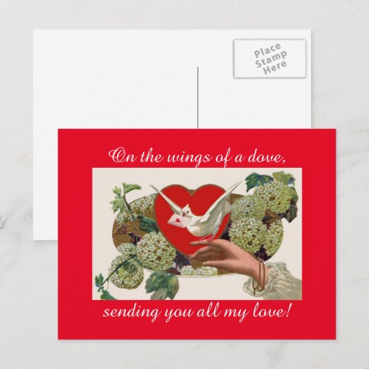 Vintage Valentijnsdag Briefkaart (Voorkant / Achterkant)