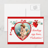 Vintage Valentijnsdag Cupid Briefkaart (Voorkant / Achterkant)