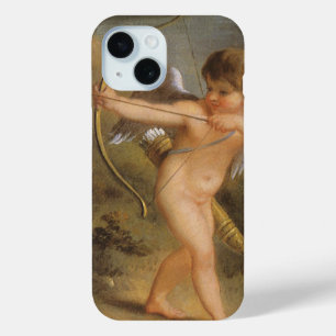 Vintage Valentijnsdag, Cupido met Boog en Pijl iPhone 15 Case