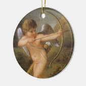 Vintage Valentijnsdag, Cupido met Boog en Pijl Keramisch Ornament (Links)