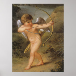 Vintage Valentijnsdag, Cupido met Boog en Pijl Poster