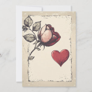 Vintage Valentijnsdag Feestdagenkaart