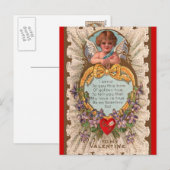 Vintage Valentijnsdag Groet briefkaart (Voorkant / Achterkant)