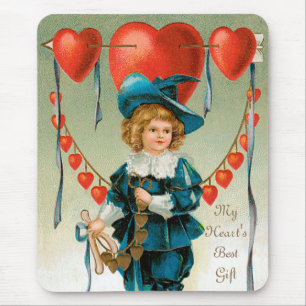 Vintage Valentijnsdag, Victoriaanse jongen met har Muismat