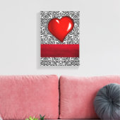 Vintage Valentijnsdag voor uitgebreide Canvas afdr (Insitu (Woonkamer))