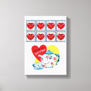 Vintage Valentijnsdag voor uitgebreide Canvas afdr