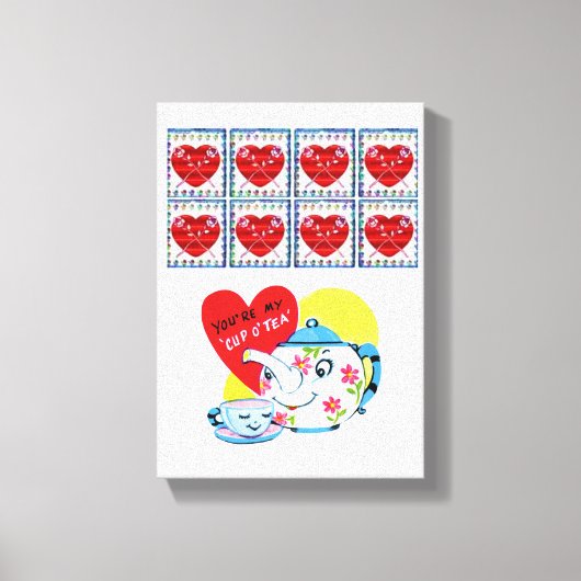 Vintage Valentijnsdag voor uitgebreide Canvas afdr (Voorkant)