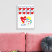 Vintage Valentijnsdag voor uitgebreide Canvas afdr (Insitu (Woonkamer))