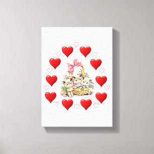 Vintage Valentijnsdag voor uitgebreide Canvas afdr