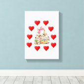 Vintage Valentijnsdag voor uitgebreide Canvas afdr (Insitu (Houten vloer))