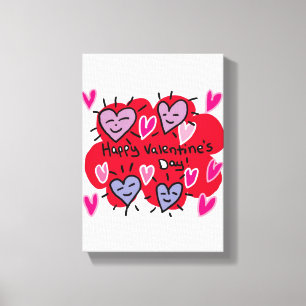 Vintage Valentijnsdag voor uitgebreide Canvas afdr