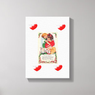 Vintage Valentijnsdag voor uitgebreide Canvas afdr