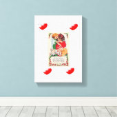 Vintage Valentijnsdag voor uitgebreide Canvas afdr (Insitu (Houten vloer))