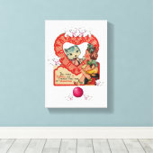 Vintage Valentijnsdag voor uitgebreide Canvas afdr (Insitu (Houten vloer))