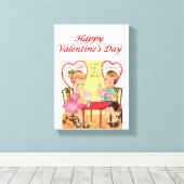 Vintage Valentijnsdag voor uitgebreide Canvas afdr (Insitu (Houten vloer))