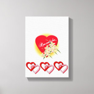 Vintage Valentijnsdag voor uitgebreide Canvas afdr