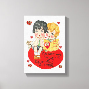 Vintage Valentijnsdag voor uitgebreide Canvas afdr