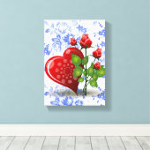 Vintage Valentijnsdag voor uitgebreide Canvas afdr (Insitu (Houten vloer))