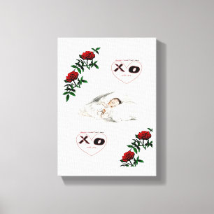 Vintage Valentijnsdag voor uitgebreide Canvas afdr