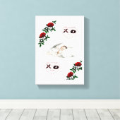 Vintage Valentijnsdag voor uitgebreide Canvas afdr (Insitu (Houten vloer))