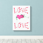 Vintage Valentijnsdag voor uitgebreide Canvas afdr (Insitu (Houten vloer))