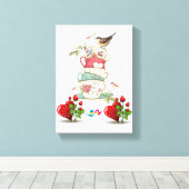 Vintage Valentijnsdag voor uitgebreide Canvas afdr (Insitu (Houten vloer))