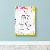 Vintage Valentijnsdag voor uitgebreide Canvas afdr (Insitu (Houten vloer))