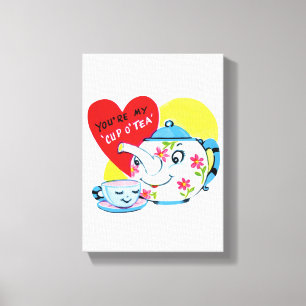 Vintage Valentijnsdag voor uitgebreide Canvas afdr