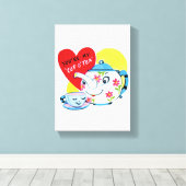 Vintage Valentijnsdag voor uitgebreide Canvas afdr (Insitu (Houten vloer))