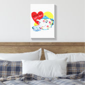 Vintage Valentijnsdag voor uitgebreide Canvas afdr (Insitu (Slaapkamer))