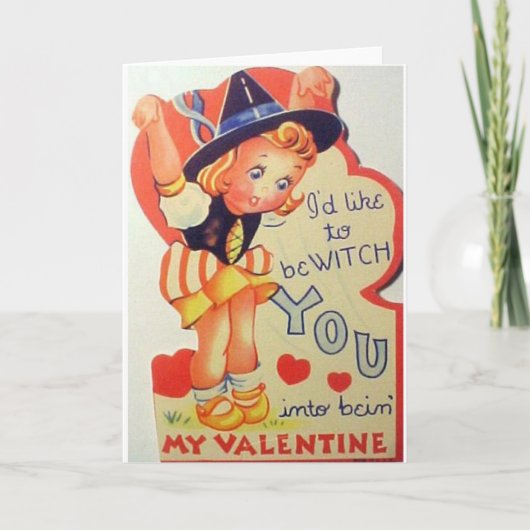 Vintage Valentijnsdag Wenskaart Feestdagen Kaart (Voorkant)