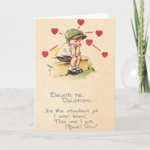 Vintage Valentijnsdagkaart vermiste ik jou Feestdagen Kaart