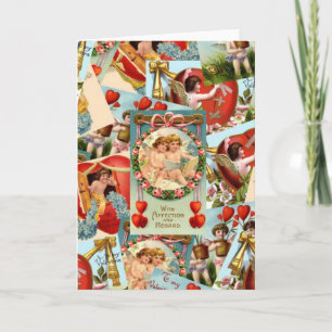 Vintage Valentijnse collage Feestdagen Kaart