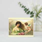 Vintage Valentine Aphrodite And Cupid Feestdagenkaart (Staand voorkant)