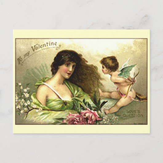 Vintage Valentine Aphrodite And Cupid Feestdagenkaart (Voorkant)