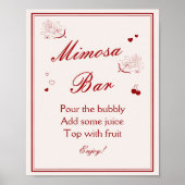 Vintage Valentine Bridal Shower Mimosa Bar Poster (Voorkant)