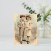 Vintage Valentine Children Postcard  Briefkaart (Staand voorkant)
