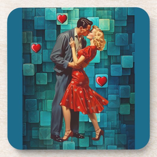 VINTAGE VALENTINE PASSIE BIER ONDERZETTER (Voorkant)