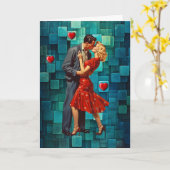 VINTAGE VALENTINE PASSIE KAART (Gele Bloem)