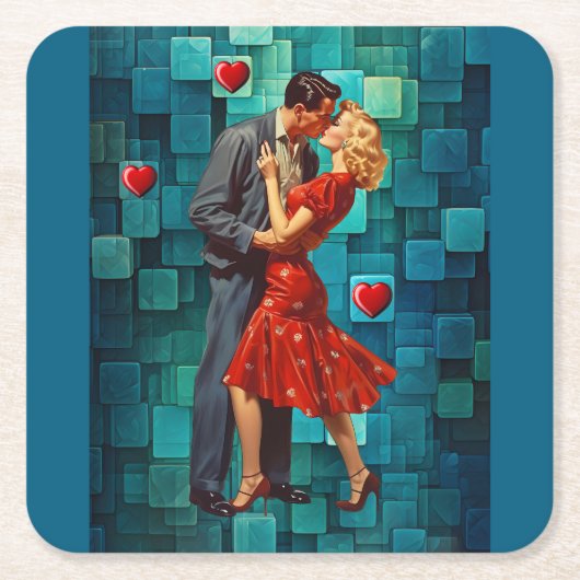 VINTAGE VALENTINE PASSIE KARTONNEN ONDERZETTERS (Voorkant)