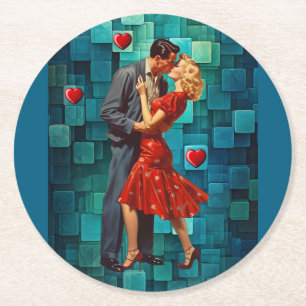 VINTAGE VALENTINE PASSIE RONDE KARTONNEN ONDERZETTER