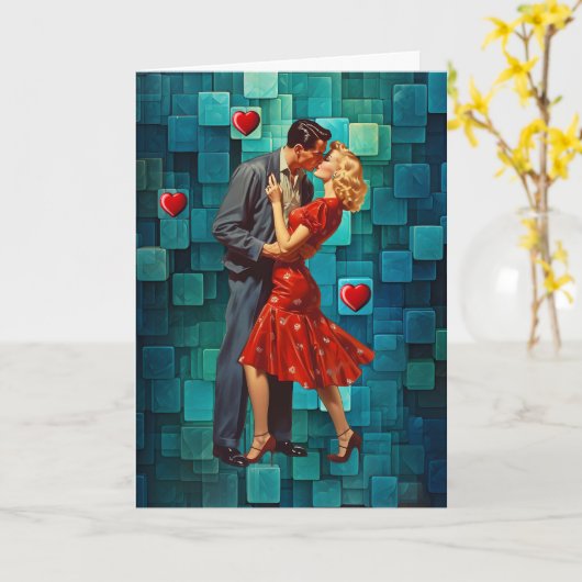 VINTAGE VALENTINE PASSION KAART (Gele Bloem)