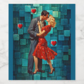 VINTAGE VALENTINE PASSION WIJN ETIKET (Enkel label)