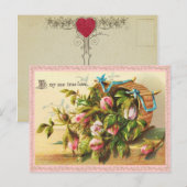 Vintage Valentine Postcard Feestdagenkaart (Voorkant / Achterkant)