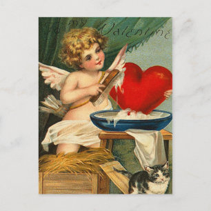 Vintage Valentine Postcard Feestdagenkaart