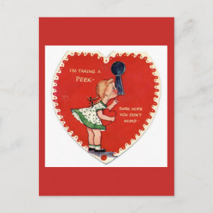 Vintage Valentine Postcard Feestdagenkaart