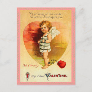 Vintage Valentine Postcard Feestdagenkaart