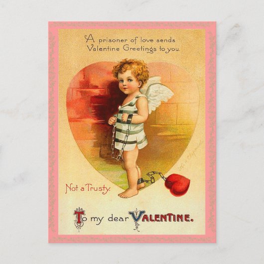 Vintage Valentine Postcard Feestdagenkaart (Voorkant)
