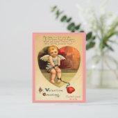 Vintage Valentine Postcard Feestdagenkaart (Staand voorkant)