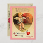 Vintage Valentine Postcard Feestdagenkaart (Voorkant / Achterkant)